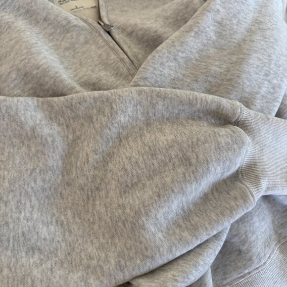 Abercrombie & Fitch Essential Sunday Half-Zip Light Grey Size Small - Picture 7 of 8